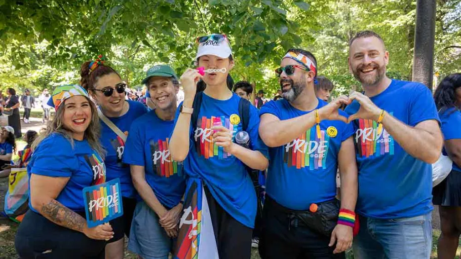 Six GBC employees at the 2025 Pride parade
