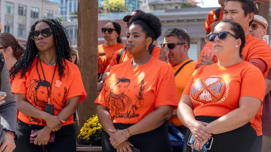 Employees at Orange Shirt Day event, 2024