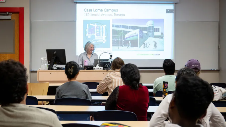orientation session in classroom at casa loma campus