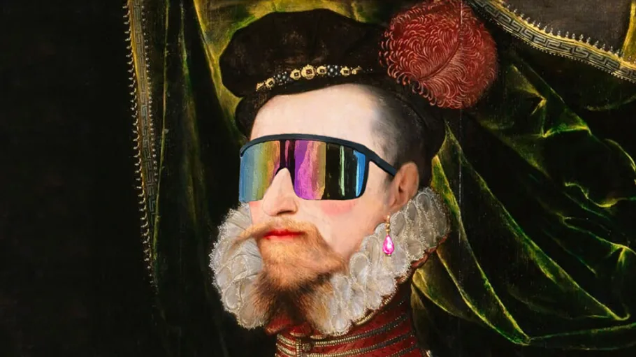 An old painting of an Elizabethan fellow.