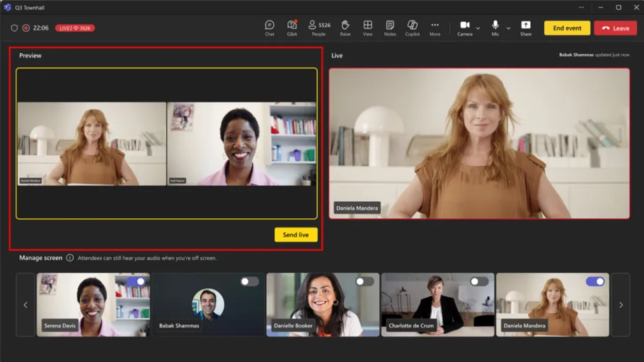 Team meeting images with headshots