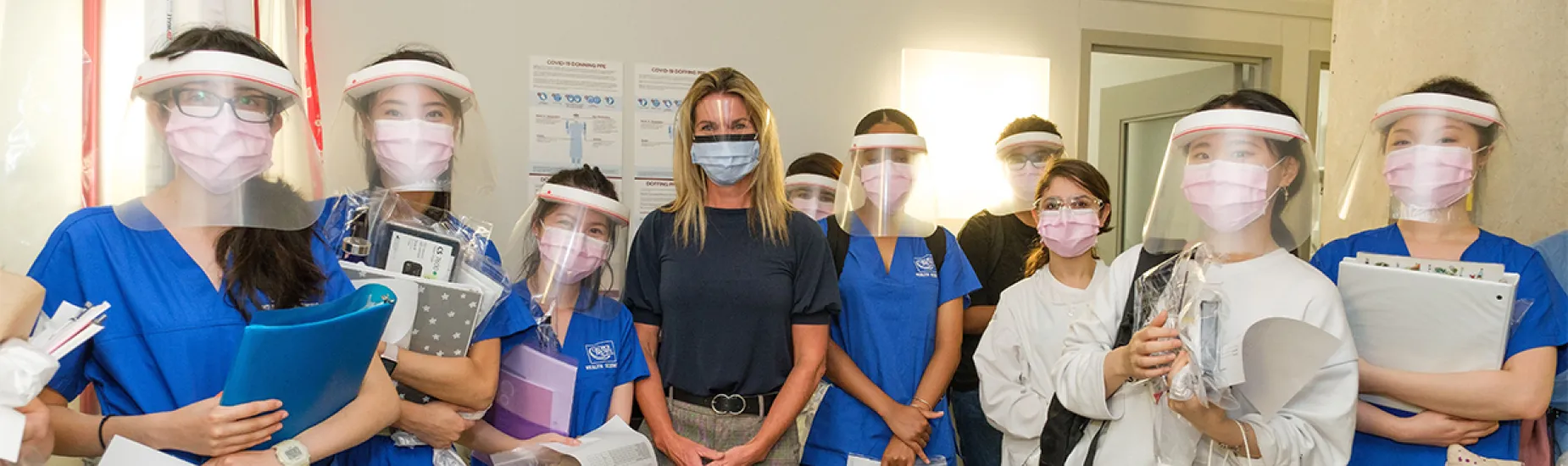 Minister Dunlop with Health Sciences students
