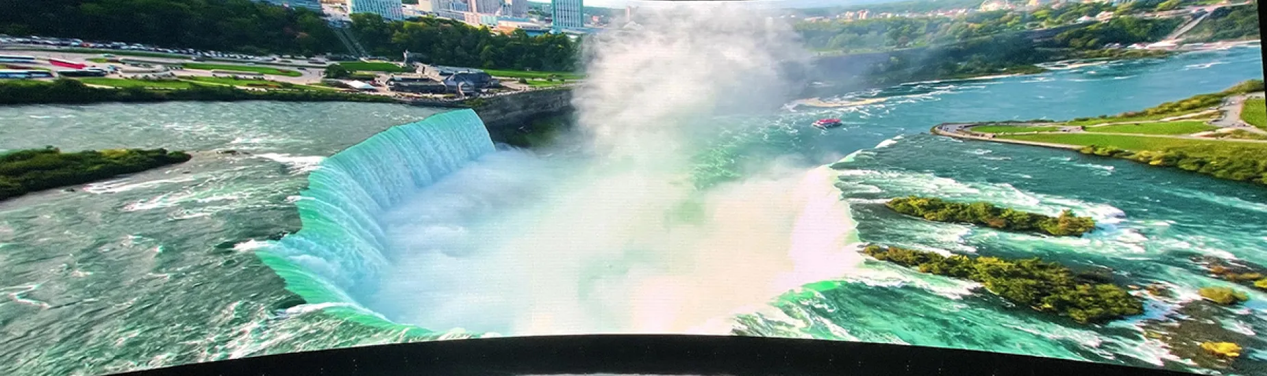 Niagara Falls projected on large LED screen at St James Campus