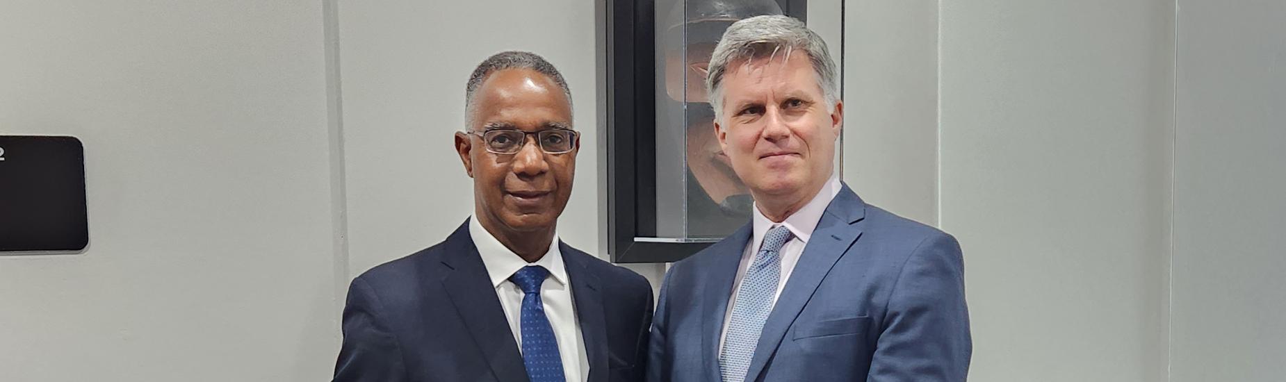 Gervan Fearon with Canadian High Commission in India David McKay
