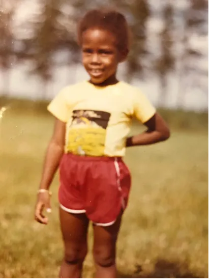 A photo of author Nadia Richards at the age of five