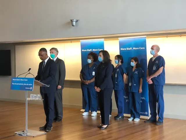 President Fearon with Minister Rod Phillips and students