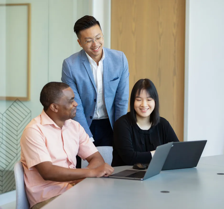 Photo of Adrienne Cheng working at Perch