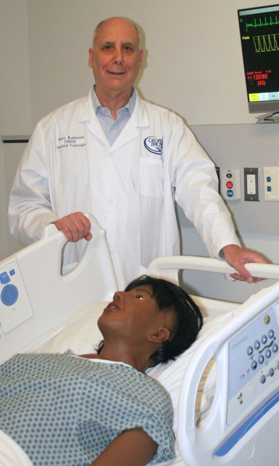 Barry Robinson stands in GBC's Simulation Centre.