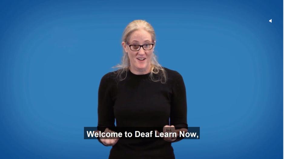 Deaf Learn Now home page video screenshot