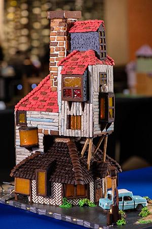 Harry Potter themed gingerbread house created by student Evan Lim, 2022