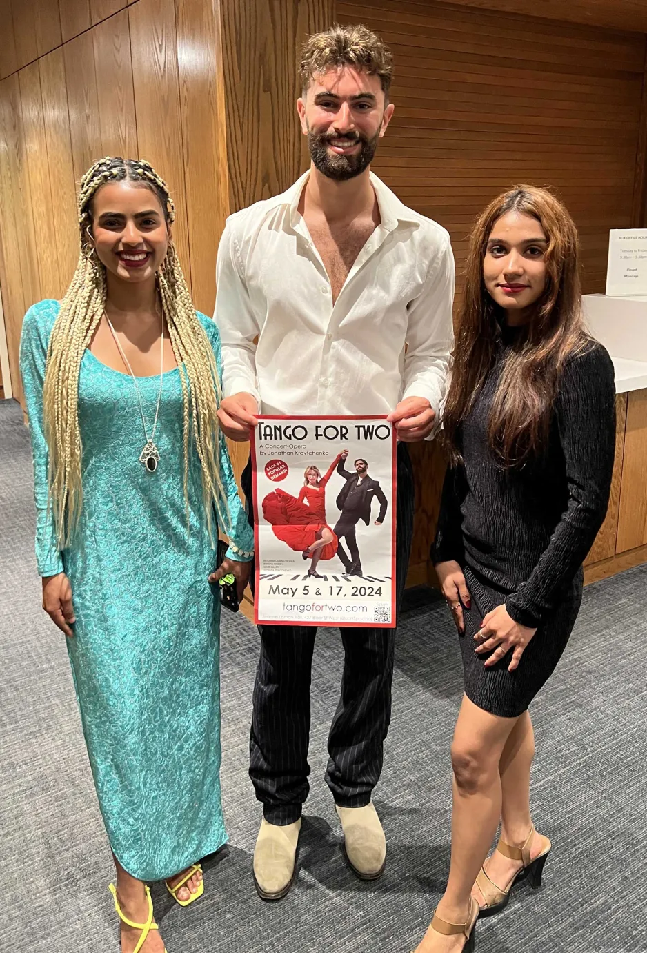 David Giller with 2 GBC student ambassadors