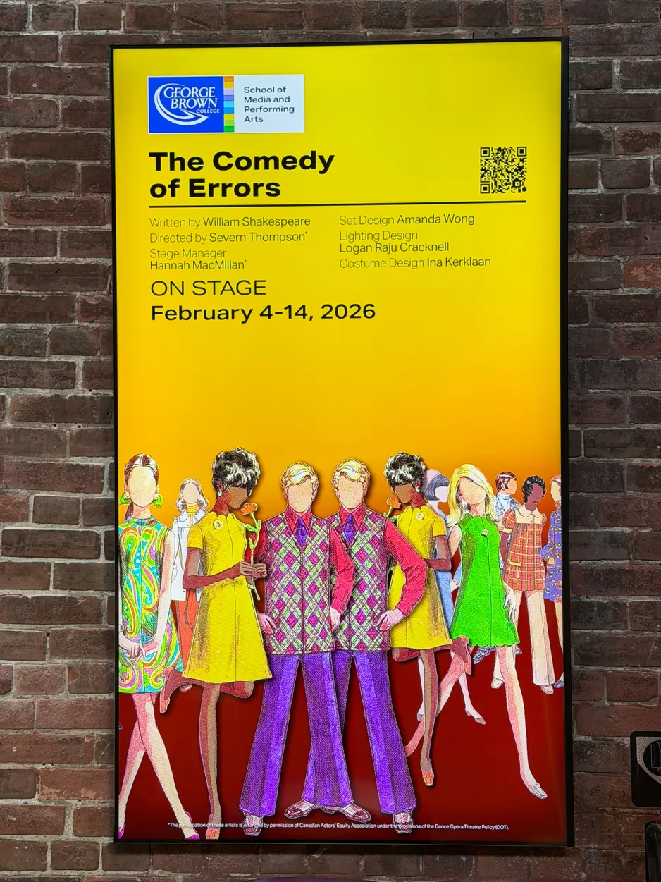 Comedy of Errors show signage