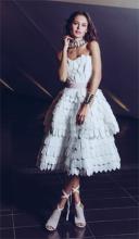 Second model in White Cashmere competition dress.