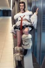 Model 4 wearing fashion from Remix competition.