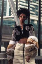 Model 6 wearing fashion from Remix competition.