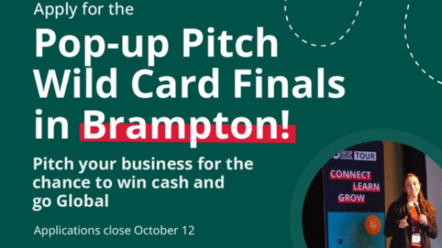 pop-up Pitch Wild Card Finals in Brampton wording - Decorative