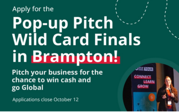 pop-up Pitch Wild Card Finals in Brampton wording - Decorative