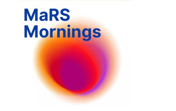 Mars Mornings text with Red Mars image in back