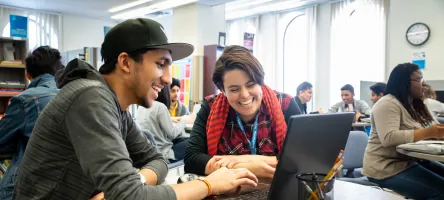 A student and a tutor working together