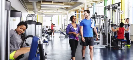 Students workout at the St. James gym.