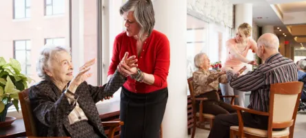 Health worker with an elderly lady