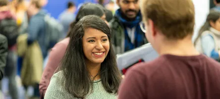 student at a career fair