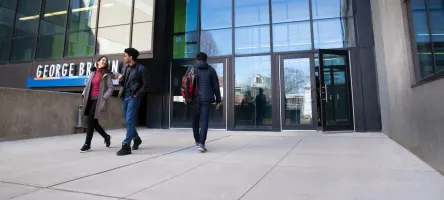 Students in front of Casa Loma campus entrance