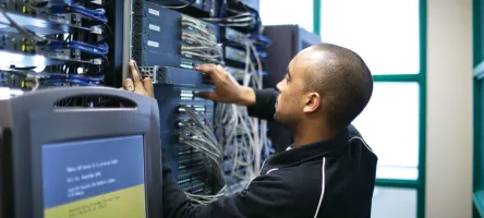 Computer technologies student in work placement.