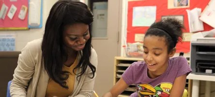 A GBC student working in a placement at a school