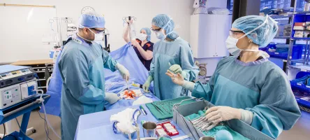 Postgraduate Nursing students in a practice lab