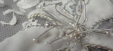 closeup of wedding lace