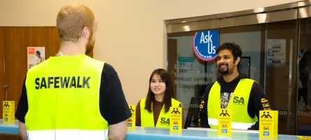 SafeWalk student representatives at Casa Loma Campus desk